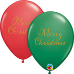 Merry Christmas Green/Red 11″ Latex Balloons (50 count)