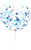 Blue Confetti with ribbon 17″ Latex Balloons (3 count)