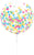 Multi Confetti with ribbon 17″ Latex Balloons (3 count)