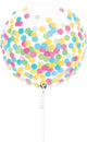 Multi Confetti with ribbon 17″ Latex Balloons (3 count)