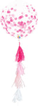 Pink Confetti with tassel 17" Latex Balloon