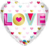 Love Metallic Hearts 18" Balloon