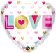 Love Metallic Hearts 18" Balloon