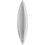 Tapered Leaf Silver 34"  Foil Balloon