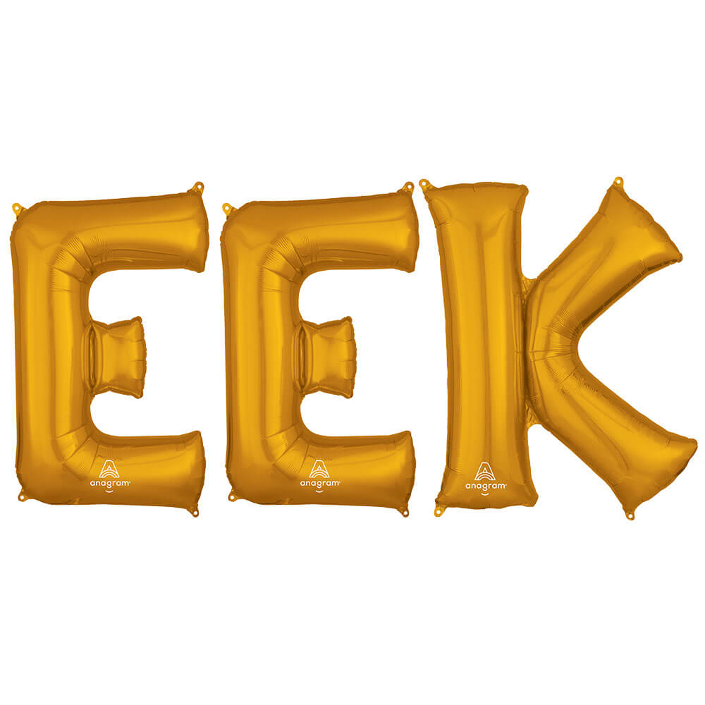 Eek - Anagram Letters Kit White Gold 34″ Balloons – instaballoons Wholesale