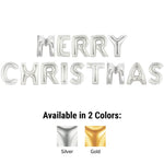Merry Christmas - Megaloon Letters Kit Silver 40″ Balloons