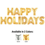 Happy Holidays - Megaloon Letters Kit Silver 40″ Balloons