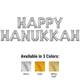 Happy Hanukkah - Anagram Letters Kit White Gold 34″ Balloons