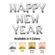 Happy New Year - Anagram Letters Kit (air-fill Only) Silver 16″ Balloons
