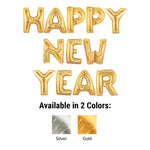 Happy New Year - Megaloon Letters Kit Silver 40″ Balloons