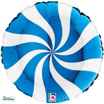 Swirly White & Blue 18"  Foil Balloon