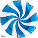 Swirly White & Blue 18"  Foil Balloon