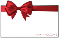 Enclosure Card - Happy Holidays Big Red Bow (50 count)