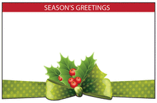Enclosure Card - Seasons Greetings Green Holly Bow (50 count)