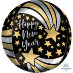 Happy New Year Shooting Stars Orbz 16″ Balloon