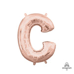 Letter C - Anagram - Rose Gold (air-fill Only) 16″ Balloon