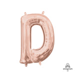 Letter D - Anagram - Rose Gold (air-fill Only) 16″ Balloon