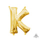Letter K - Anagram - Gold (air-fill Only) 16″ Balloon