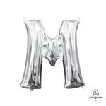 Letter M - Anagram - Silver (air-fill Only) 16″ Balloon