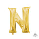 Letter N - Anagram - Gold (air-fill Only) 16″ Balloon