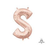 Letter S - Anagram - Rose Gold (air-fill Only) 16″ Balloon