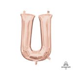 Letter U - Anagram - Rose Gold (air-fill Only) 16″ Balloon