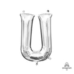 Letter U - Anagram - Silver (air-fill Only) 16″ Balloon
