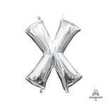 Letter X - Anagram - Silver (air-fill Only) 16″ Balloon