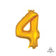 Number 4 - Anagram - Gold (air-fill Only) 16″ Balloon