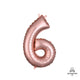 Number 6 - Anagram - Rose Gold (air-fill Only) 16″ Balloon