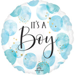 Baby Boy Blue Watercolor 17″ Balloon