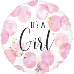 Baby Girl Pink Watercolor 17″ Balloon
