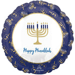 Happy Hanukkah Elegant Metals 17″ Balloon