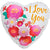Love You Ombré Flowers 17″ Balloon