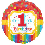 Rainbow 1St Birthday 17" Foil