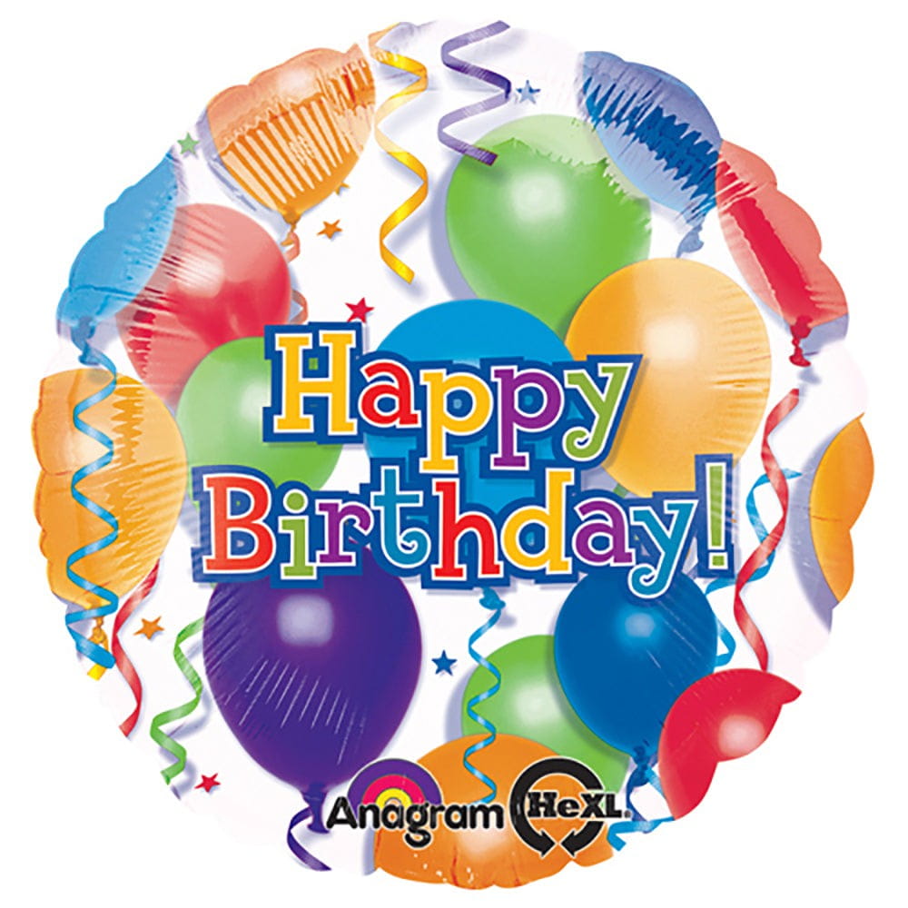 18 Inch Foil Happy Birthday Balloon - Helium Ready Party Decoration