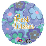 Best Wishes Blue Floral 18″ Balloon