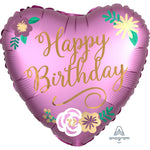 Birthday Satin Flowers 18″ Balloon