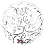Circle - Silver Swirls 18″ Balloon