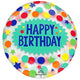 Happy Birthday Dots & Stars 18″ Printed Clearz Balloon