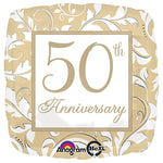 Gold Elegant Scroll 50Th Anniversary 18" Foil