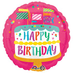 Happy Birthday Fancy Flags Cake 18″ Balloon