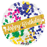 Happy Birthday Splatter 18″ Balloon