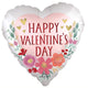 Happy Valentine's Day Satin Romantic Flowers 18″ Balloon