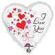 I Love You Floral Hearts 18″ Balloon