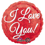I Love You Red Damask 18″ Balloon
