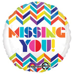 Multi Chevron Missing You! 18″ Balloon