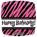 Pink Tiger or Zebra Stripe Birthday 18″ Balloon