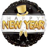 Happy New Year Pop Clink Cheers 18″ Balloon