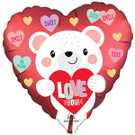 Satin Love You White Bear 18″ Balloon